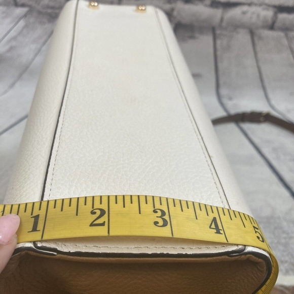 COACH Leather Mini Lane Top Handle Crossbody Colorblock Chalk C8210 - Picture 14 of 16